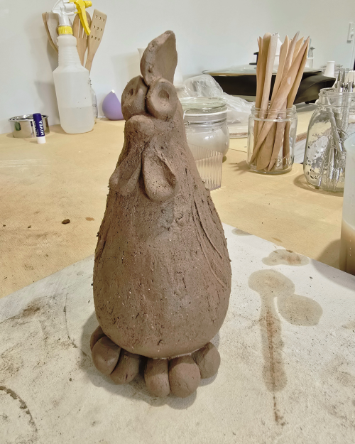 the pottery patch clay handbuilding chicken raw